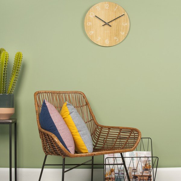 Ceas de perete, de dimensiune medie, Present Time Glass Wood, bej-image-2