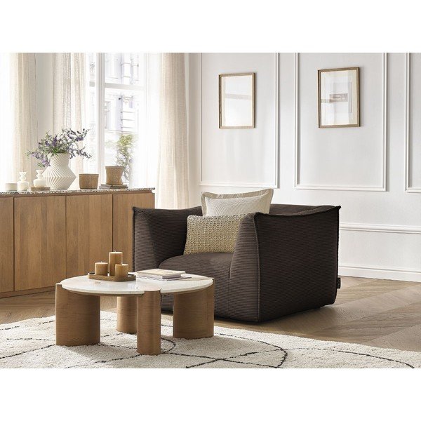 Fotoliu maro cu tapițerie din catifea reiată Giorgia – Bobochic Paris-image-4