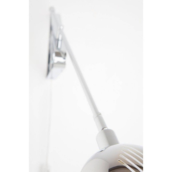 Aplică de perete argintiu-lucios cu structură flexibilă din oțel cu alimentare la priză Lincon – Jotex-image-3