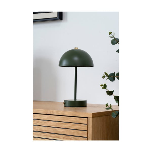 Veioză verde-închis LED cu abajur din metal (înălțime 25 cm) Holt – House Nordic-image-1