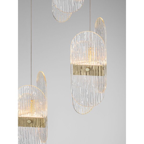 Lustră alămie LED cu intensitate reglabilă din metal cu abajur din sticlă ø 32 cm Lucien – Nova Luce-image-4