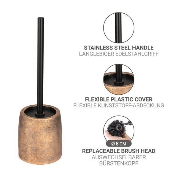 Perie de WC bronz din ceramică Tremea – Wenko-image-3