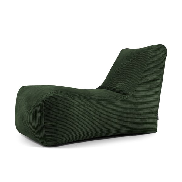 Fotoliu bean bag verde cu tapițerie din catifea reiată Lounge – SLOWDOWN