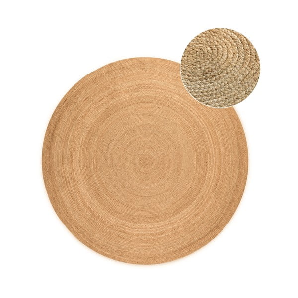 Covor în culoare naturală reversibil rotund din iută ø 100 cm Braided – Hanse Home