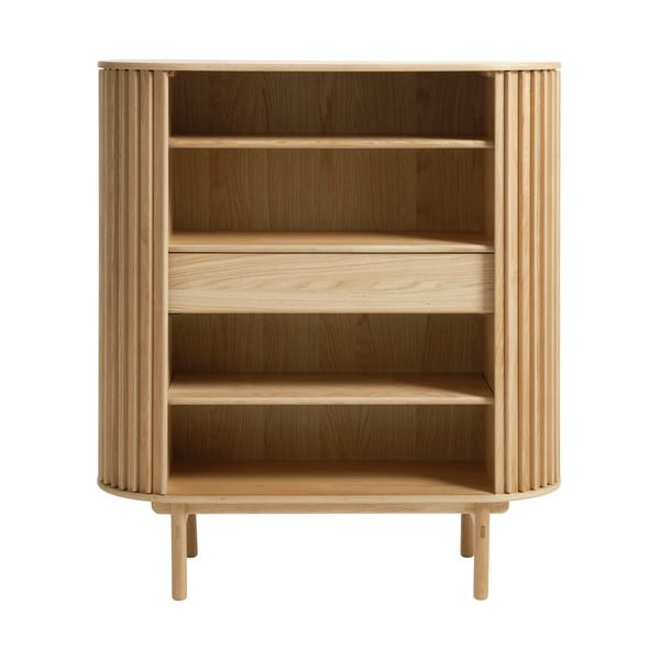 Dulap în culoare naturală cu aspect de lemn de stejar 110x125 cm Carno – Unique Furniture-image-3