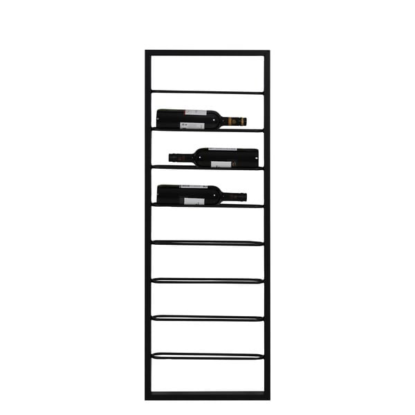 Raft pentru sticle de vin negru pentru perete din metal 42x120x6 cm Macaben – Light & Living