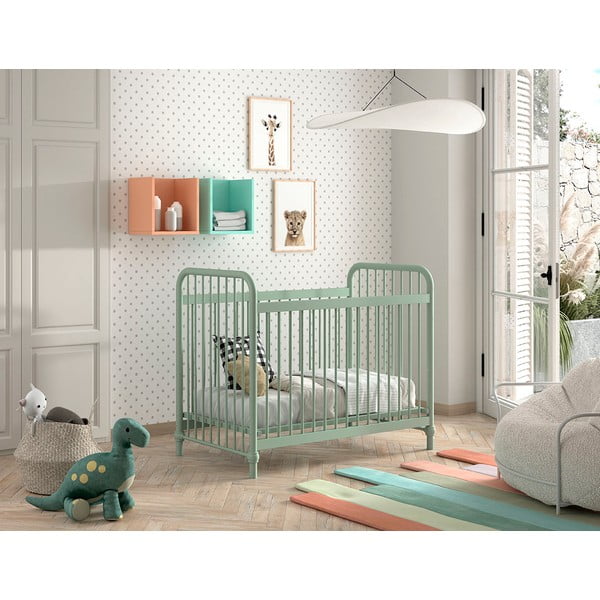 Pătuț verde din metal 60x120 cm BRONXX – Vipack-image-3