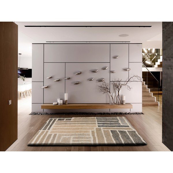 Covor gri/bej 133x190 cm Cesky – Universal-image-1