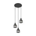 Lustră neagră cu abajur din sticlă ø 37 cm Tarifa – Trio