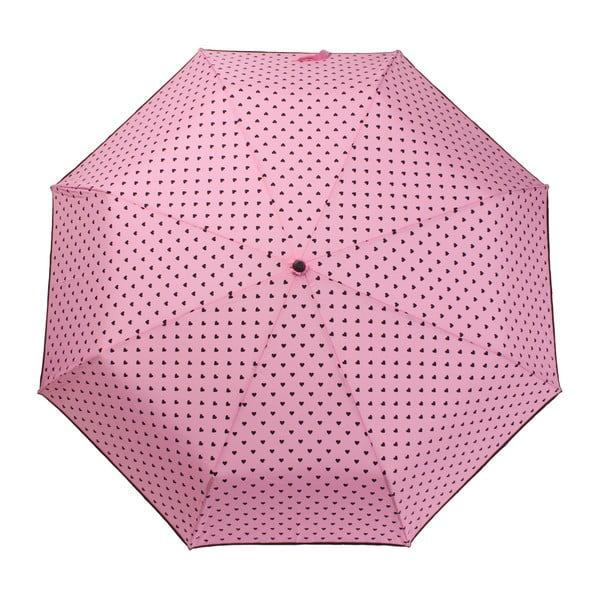 Umbrelă pliabilă Bombay Duck Bisous Hearts, roz