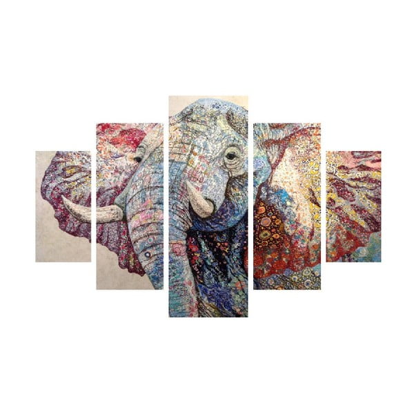 Tablou din 5 piese Elephant
