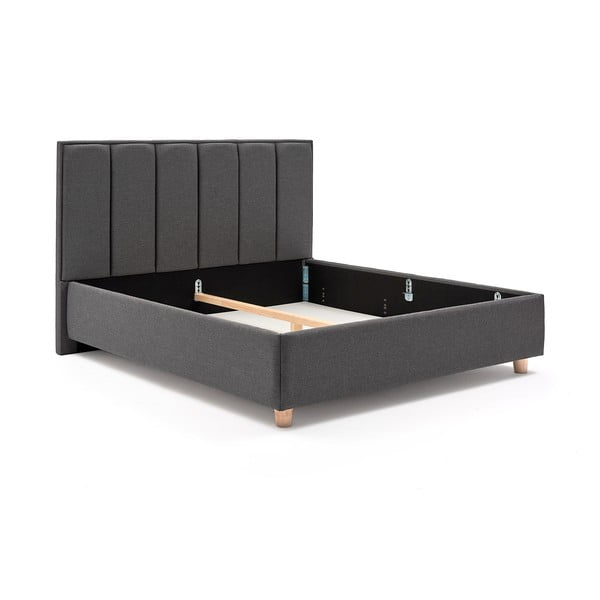 Pat dublu cu spațiu pentru depozitare ProSpánek Wega, 180 x 200 cm, gri închis-image-2