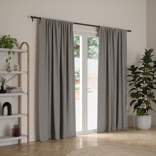 Galerie de perdea negru-mat extensibilă din oțel 168 - 305 cm Cleo – Umbra-image-3