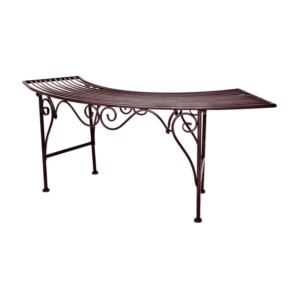 Bancă de grădină neagră/maro închis din metal Fuego – Garden Pleasure-image-3