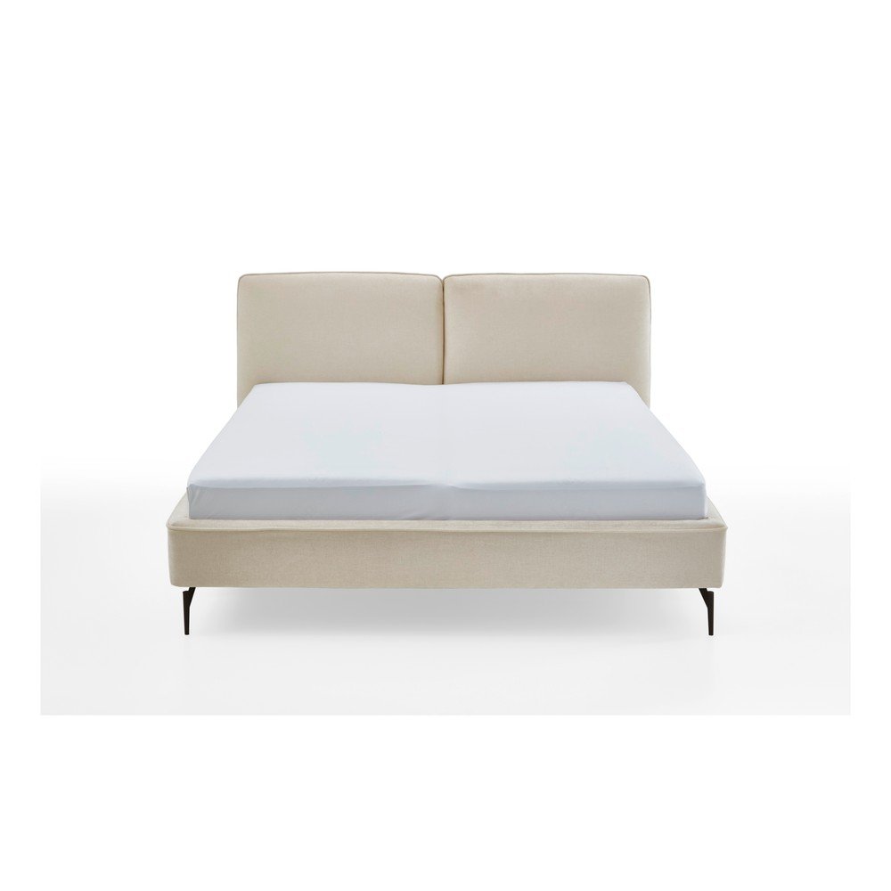 Pat matrimonial fildeș tapițat fără somieră 200x200 cm Infinity – Meise Möbel