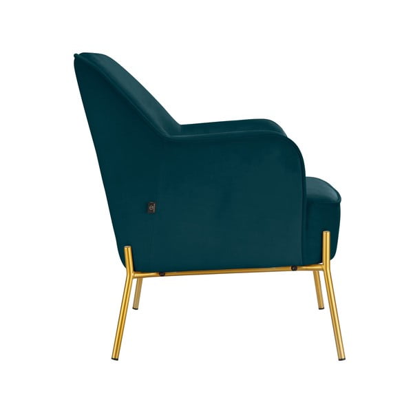 Fotoliu verde/albastru cu tapițerie din catifea Runa - Støraa-image-1