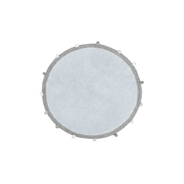 Covor pentru copii albastru deschis lavabil/țesut manual din bumbac ø120 cm Bubbly – Lorena Canals