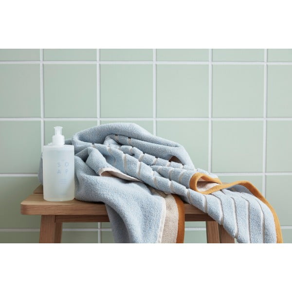 Prosop din bumbac Hübsch Dora, 70 x 140 cm, portocaliu - albastru-image-4