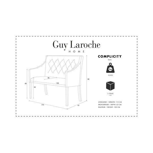  Banchetă Guy Laroche Complicity, negru-image-1