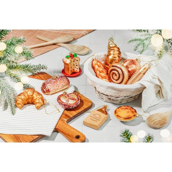 Ornament de Crăciun din sticlă 3,5 cm Plait Bread – Sass & Belle-image-1