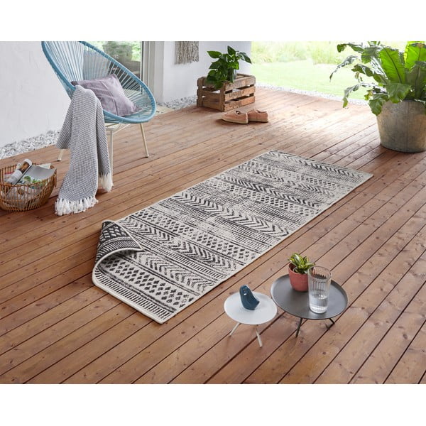 Covor adecvat pentru exterior NORTHRUGS Biri, 80 x 250 cm, negru-crem-image-2