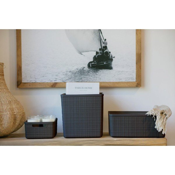 Coș de depozitare Curver Jute, 5 l, albastru-image-3