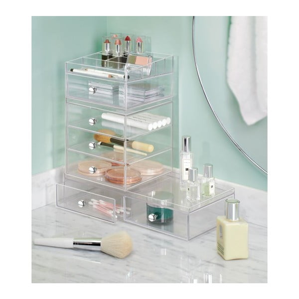 Organizator transparent cu 3 sertare iDesign Drawers, înălțime 18 cm-image-4