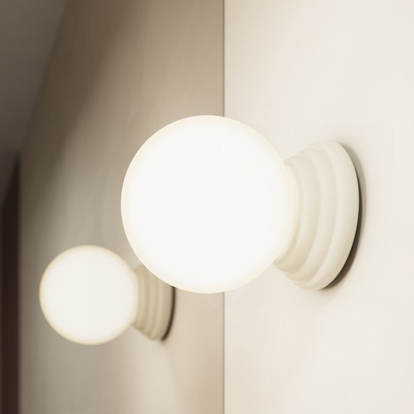 Plafonieră bej din ceramică cu abajur din sticlă ø 12 cm Farsa – Sollux-image-2