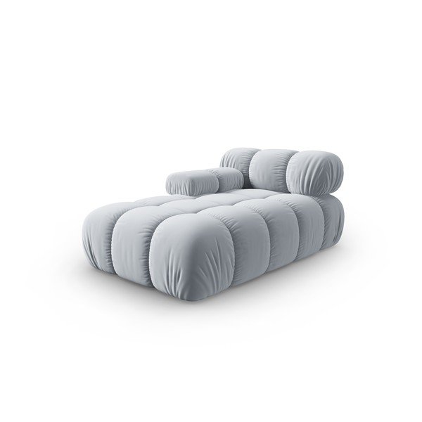 Șezlong albastru deschis cu tapițerie din catifea (colț stânga) Bellis – Micadoni Home-image-3