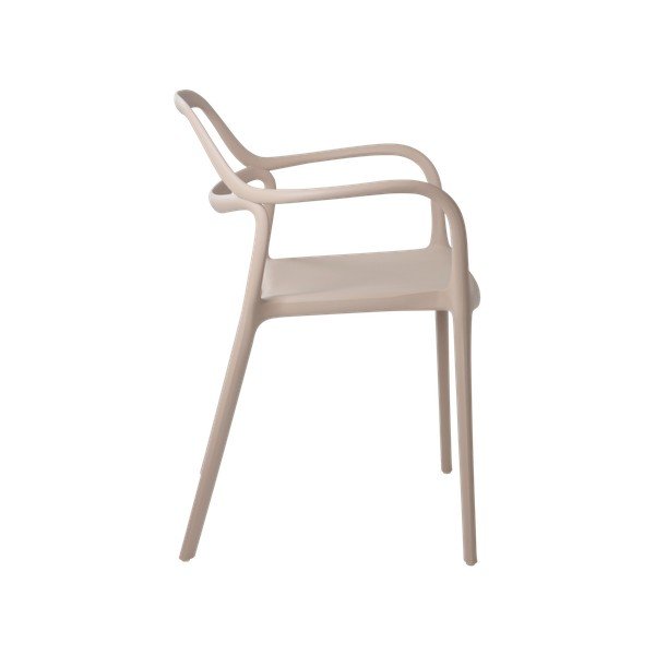 Scaune de dining bej cu cotiere/stivuibile 2 buc. din plastic Karlaby – Jotex-image-4
