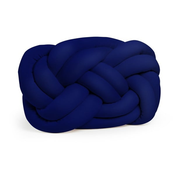 Pernă Cloud Knot Decorative Cushion Velvet Effect, 40 x 32 cm, albastru închis