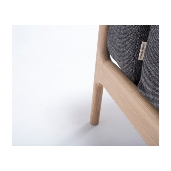 Fotoliu din lemn de stejar Gazzda Fawn, gri închis-image-4