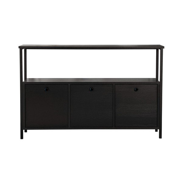 Masă consolă neagră cu aspect mat 29,5x120 cm Solace – Kalune Design