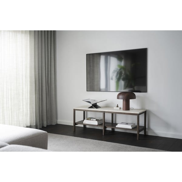 Masă consolă maro/bej cu blat din piatră 140x40 cm Orwel - Rowico-image-1