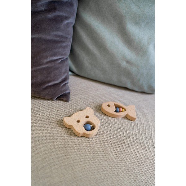 Set 2 jucării zornăitoare din lemn Kindsgut Ring-image-1