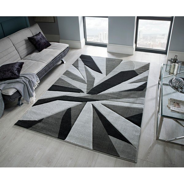 Covor Flair Rugs Shatter Black Grey, 160 x 230 cm, negru - gri-image-4