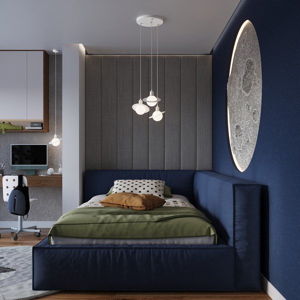 Lustră pentru copii albă cu abajur din sticlă Mab – Sollux-image-3