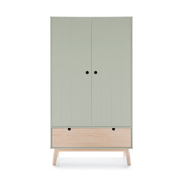 Dulap cu picioare din lemn de pin pentru copii Marckeric Kiara, verde-image-2