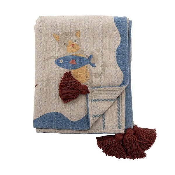 Pătură pentru copii în culoare naturală din bumbac reciclat 130x160 cm Mille – Bloomingville Mini