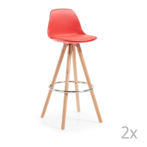 Set 2 scaune bar La Forma Stag, roșu
