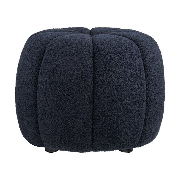 Taburet albastru închis cu tapițerie din țesătură bouclé Paisley – House Nordic