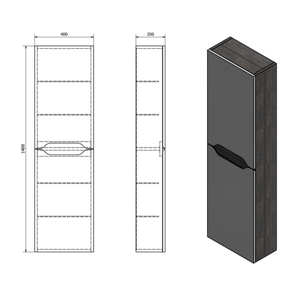 Dulap de baie alb/în culoare naturală cu aspect de lemn exotic 40x140 cm Wave – Sapho-image-2