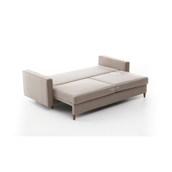 Canapea maro deschis extensibilă 210 cm Eva – Balcab Home-image-3