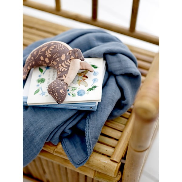 Pătură pentru copii albastră din bumbac 100x80 cm Muslin - Bloomingville Mini-image-2