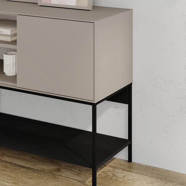 Comodă neagră/crem 180x80x40 cm Amira – Marckeric-image-4