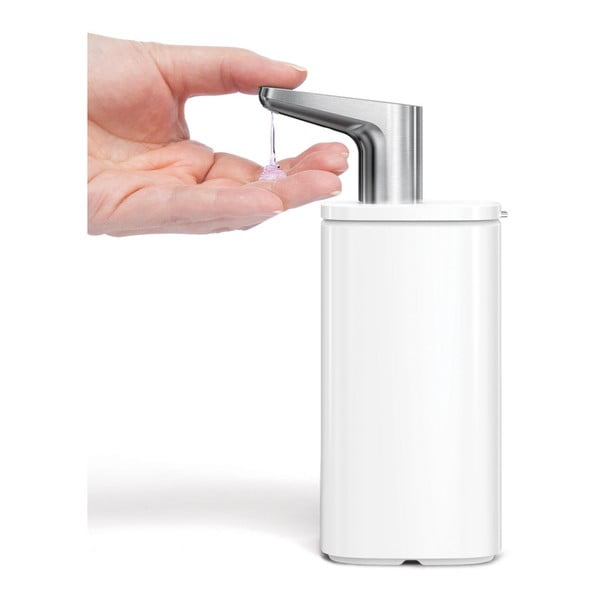 Dozator de săpun lichid alb din oțel 295 ml Pulse – simplehuman-image-3