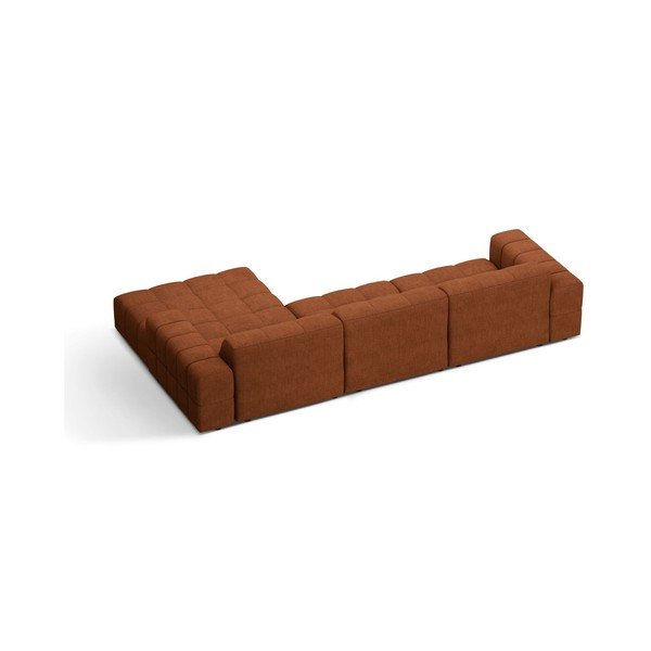 Colțar teracotă cu tapițerie din chenille (cu colț pe partea dreaptă/cu șezlong) Chicago – Cosmopolitan Design-image-2