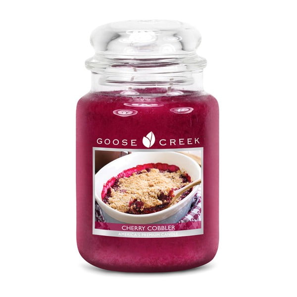 Lumânare parfumată în recipient de sticlă Goose Creek Cherry Cobbler, 150 ore de ardere