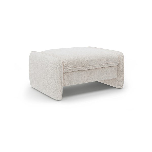 Taburet crem cu tapițerie din chenille Georgia – Micadoni 