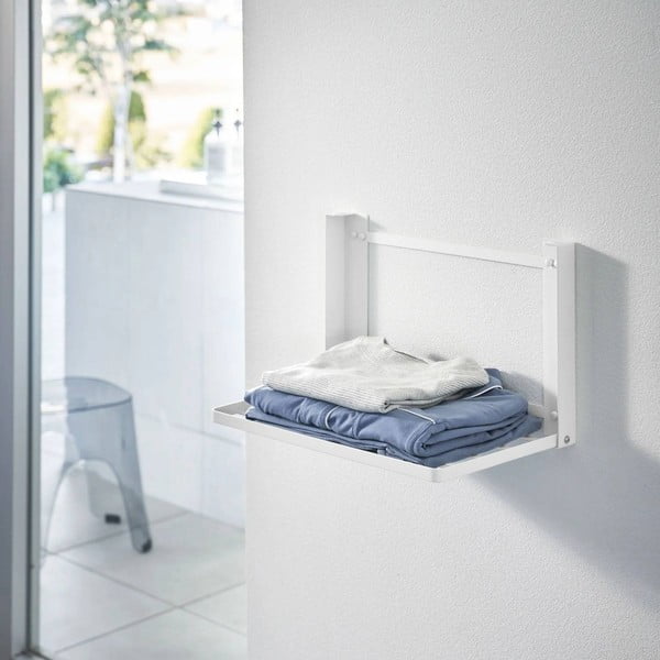 Raft pentru baie alb mat de montat pe perete din oțel Tower – YAMAZAKI-image-2